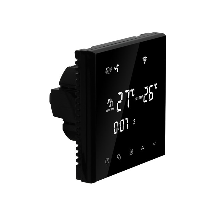Black Glass Screen Wifi Fan Coil Thermostat TGT70-AC