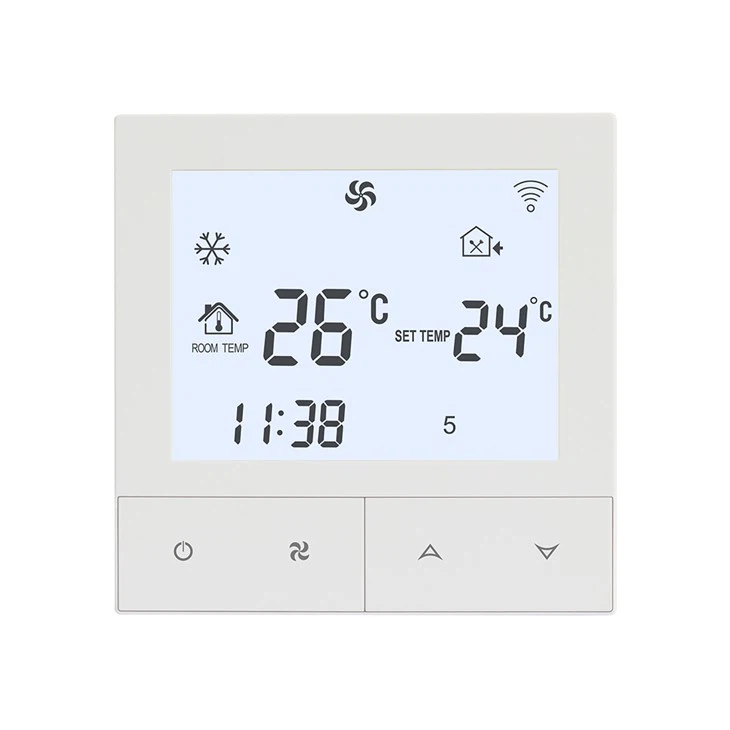 Thermostat numérique à bouton-poussoir pour ventilo-convecteur à 3 vitesses TDS72-AC