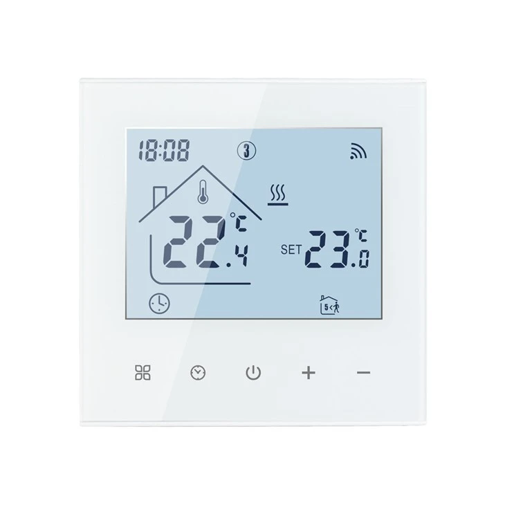 Thermostat d'ambiance intelligent avec protocole Zigbee, couleur blanc pur/noir, TDR89-ZB
