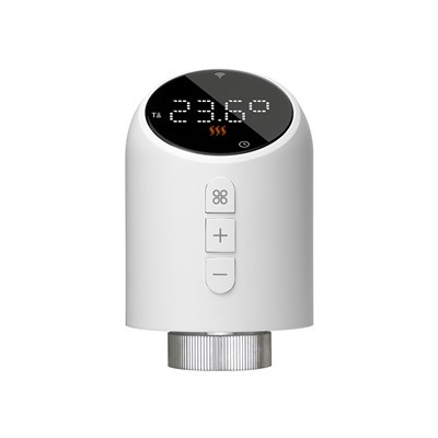 Actionneur de commande de radiateur Wifi à écran rond noir TRV-705WF